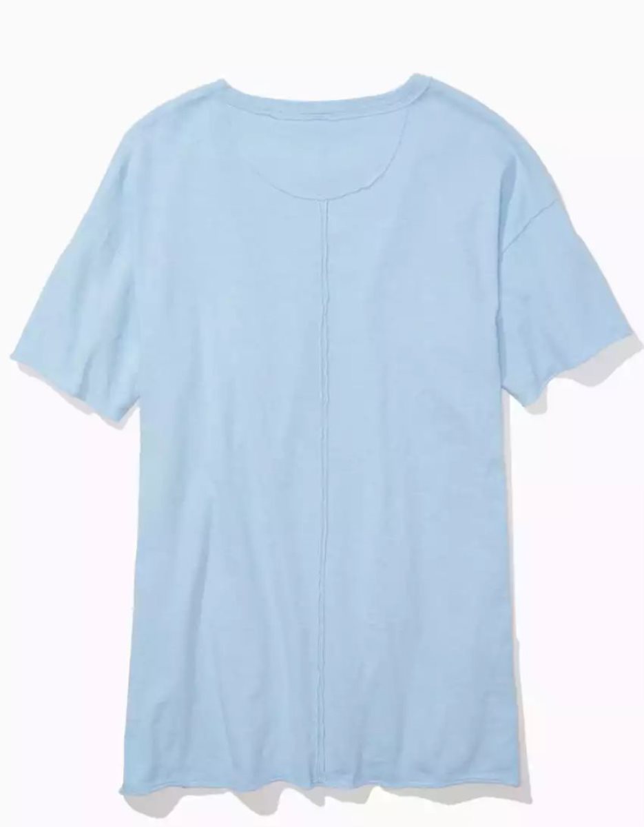 T Shirts American Eagle AE Oversized Tee Bleu Femme | KCO-37911595